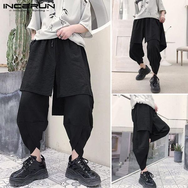 men's pants incerun 2021 men casual loose punk pantalones hombre streetwear harem solid joggers elastic waist irregular trousers, Black
men's pants incerun 2021 men casual loose punk pantalones hombre streetwear harem solid joggers elastic waist irregular trousers, Black