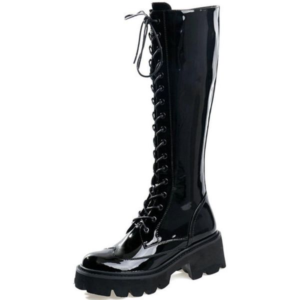 boots genuine leather thick high heels platform knee woman lace up women autumn winter fashion motorcycle shoes size 41 42, Black
boots genuine leather thick high heels platform knee woman lace up women autumn winter fashion motorcycle shoes size 41 42, Black