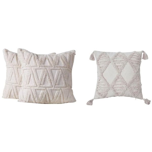 pillow case 1x tufted throw cover with tassels creamy white & 2 x plush decorative covers
pillow case 1x tufted throw cover with tassels creamy white & 2 x plush decorative covers
