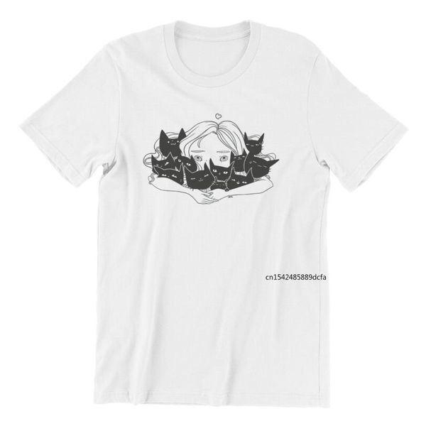 men's t-shirts t-shirt anime girl hugging many black cats wholesale clothes, White;black
men's t-shirts t-shirt anime girl hugging many black cats wholesale clothes, White;black