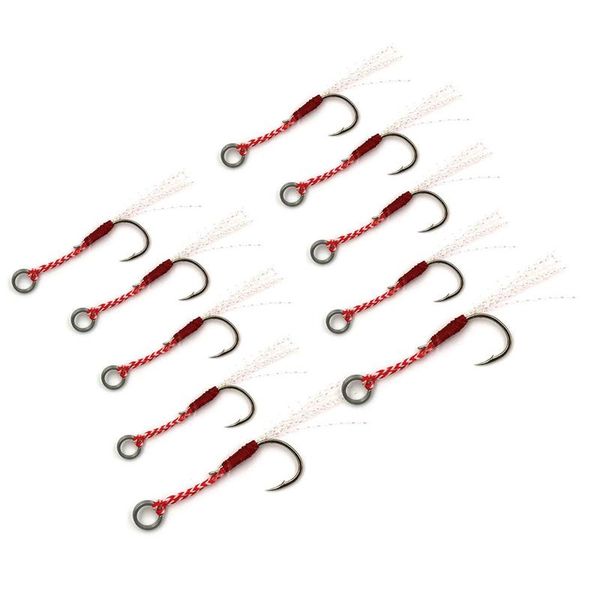 10pcs stainless steel jigging spoon fishing hook with feather and ring jig assist fishhook plate saltwater 14 & 15 braid line
10pcs stainless steel jigging spoon fishing hook with feather and ring jig assist fishhook plate saltwater 14 & 15 braid line