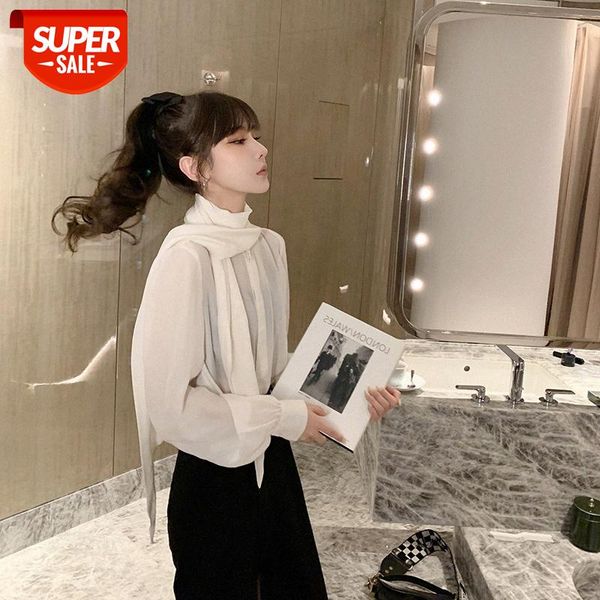 imitation silk tie shirt female design sense retro bai with long-sleeved temperament women's trend #dc3t, White
imitation silk tie shirt female design sense retro bai with long-sleeved temperament women's trend #dc3t, White