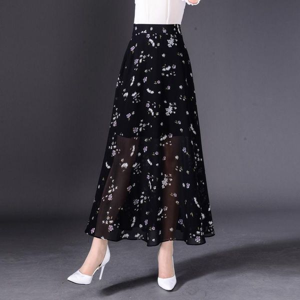 skirts 2021 summer women korean floral print chiffon skirt beach holiday elastic high waist long jupe femme faldas saia x11, Black
skirts 2021 summer women korean floral print chiffon skirt beach holiday elastic high waist long jupe femme faldas saia x11, Black