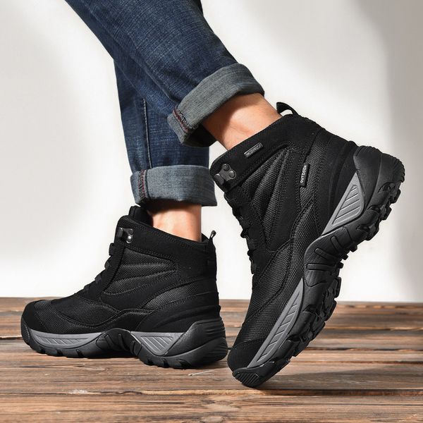 men's shoes mountaineering 2021 winter casual outdoor combat boots high sho waterproof and wear-ristant sole, Black
men's shoes mountaineering 2021 winter casual outdoor combat boots high sho waterproof and wear-ristant sole, Black