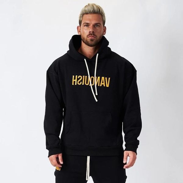 fitness sweater sports coat men's casual running long sleeve loose hoodie, Black
fitness sweater sports coat men's casual running long sleeve loose hoodie, Black