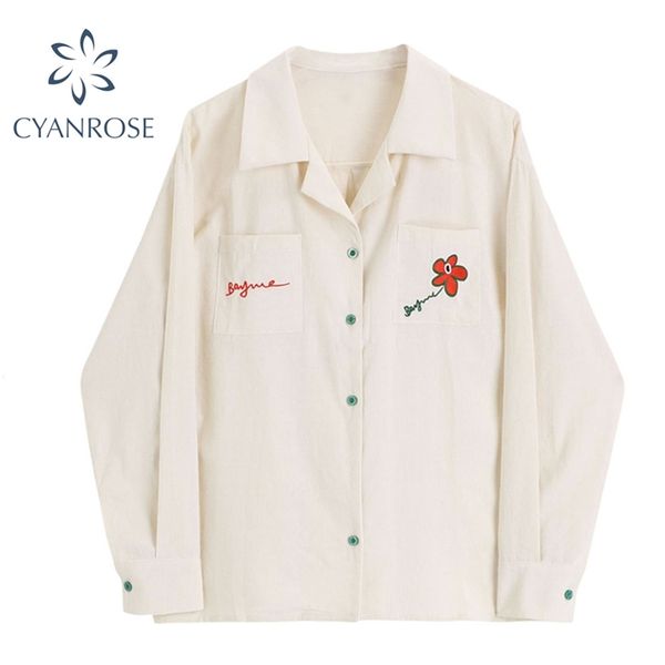 vintage shirt blouse women spring pocket embroidery korean casual cardigan long sleeve blusas female loose elegant 210430, White
vintage shirt blouse women spring pocket embroidery korean casual cardigan long sleeve blusas female loose elegant 210430, White