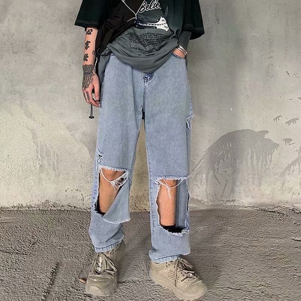 men's fashion jeans hip hop baggy, Blue