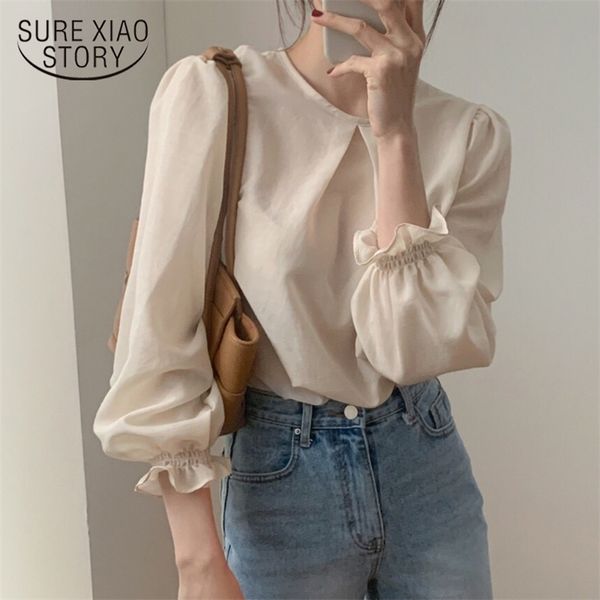 spring chic long sleeve o- neck collar elegant chiffon blouse women solid color loose slim lady's shirt 13333 210421, White
spring chic long sleeve o- neck collar elegant chiffon blouse women solid color loose slim lady's shirt 13333 210421, White
