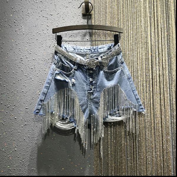 summer ripped high waist women jeans rhinestone tassel chain slim fit straight leg denim shorts womens jean short, Blue
summer ripped high waist women jeans rhinestone tassel chain slim fit straight leg denim shorts womens jean short, Blue