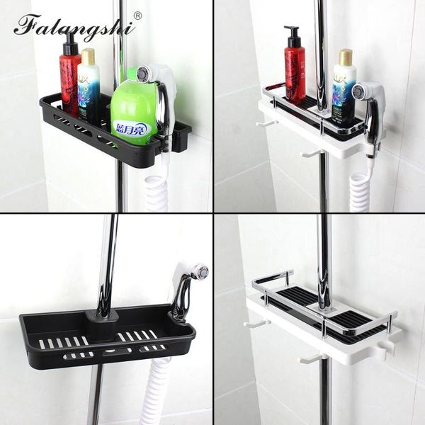 bathroom shower storage rack holder organizer abs plastic shelves with hooks shampoo head wb8009
