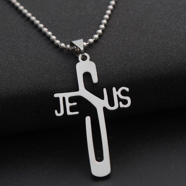 personality letter cross necklace christian faith english jesus stainless steel pendant necklaces, Silver
personality letter cross necklace christian faith english jesus stainless steel pendant necklaces, Silver