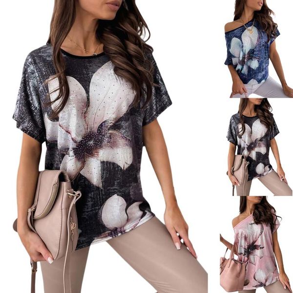 women's t-shirt 2021 women summer loose t-shirt, adults casual flower print short sleeve round neck pullover, White
women's t-shirt 2021 women summer loose t-shirt, adults casual flower print short sleeve round neck pullover, White