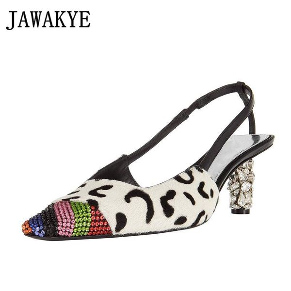 runway leopard print crystal high heels sandals women luxurious rhinestone closed toe slingbacks summer shoes woman, Black
runway leopard print crystal high heels sandals women luxurious rhinestone closed toe slingbacks summer shoes woman, Black