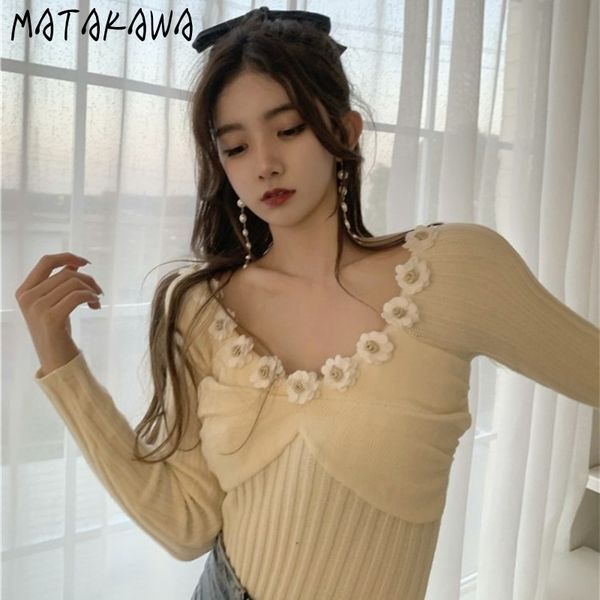 matakawa slim sweet v-neck woman sweater three-dimensional flower spring sweaters long-sleeved all-match pullover 210513, White;black
matakawa slim sweet v-neck woman sweater three-dimensional flower spring sweaters long-sleeved all-match pullover 210513, White;black
