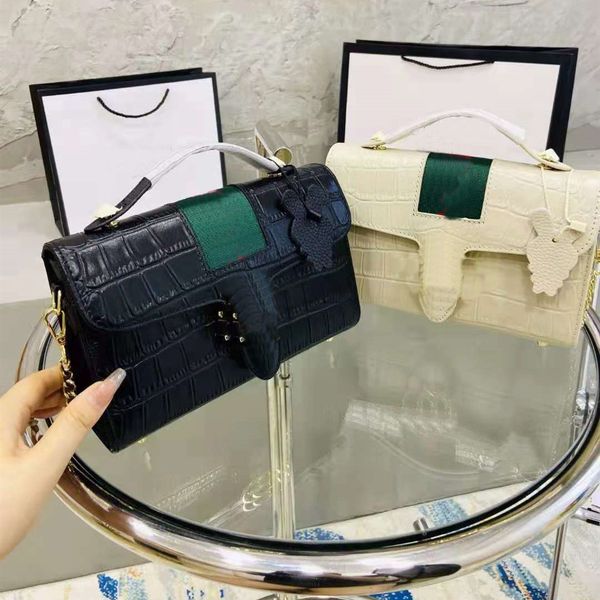 r women's shoulder bag crocodile leather size: 21cm