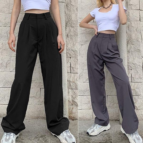 women's pants & capris fashion women's office ladies loose slimming straight button casual suit women squ6, Black;white
women's pants & capris fashion women's office ladies loose slimming straight button casual suit women squ6, Black;white