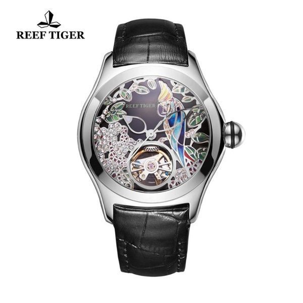 reef tiger/rt brand fashion watches for women automatic tourbillon leather band steel watch rga7105 wristwatches, Slivery;brown
reef tiger/rt brand fashion watches for women automatic tourbillon leather band steel watch rga7105 wristwatches, Slivery;brown