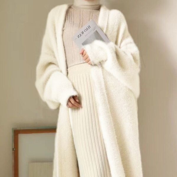 women's sweaters winter clothes women faux mink cashmere cardigan loose pull femme bat sleeve long coat thickness warm knitted swe, White;black
women's sweaters winter clothes women faux mink cashmere cardigan loose pull femme bat sleeve long coat thickness warm knitted swe, White;black