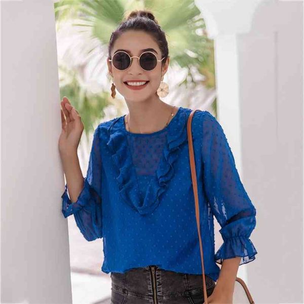 foridol sheer polka dot ruffle office laides blouse women elegant vintage blue transparent autumn winter blouse shirts 210415, White
foridol sheer polka dot ruffle office laides blouse women elegant vintage blue transparent autumn winter blouse shirts 210415, White