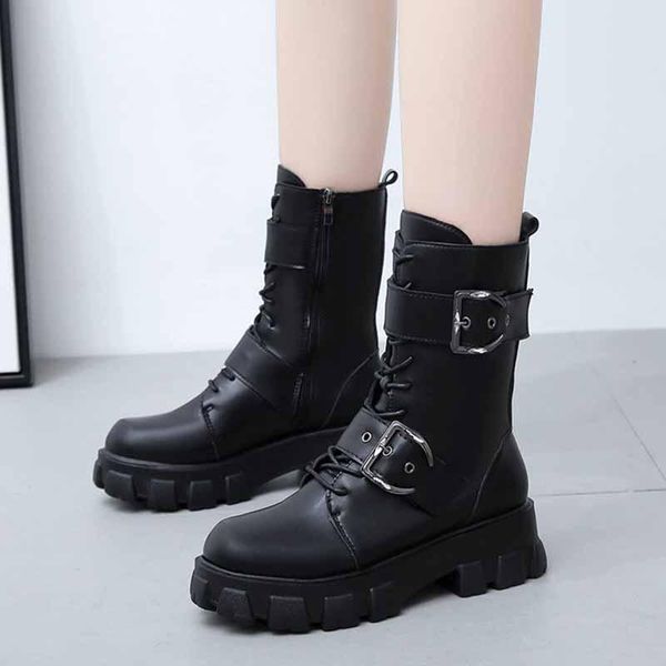 boots women chunky motorcycle double buckle thick sole pu leather ankle female autumn winter fashion platform botas, Black
boots women chunky motorcycle double buckle thick sole pu leather ankle female autumn winter fashion platform botas, Black
