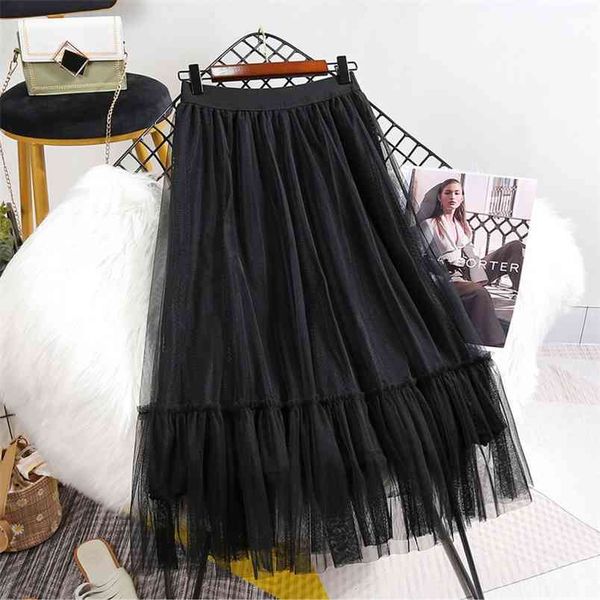 spring elastic high waist slim simple mesh cake dress casual all-match elegant women a-line pleated skirt 210527, Black
spring elastic high waist slim simple mesh cake dress casual all-match elegant women a-line pleated skirt 210527, Black