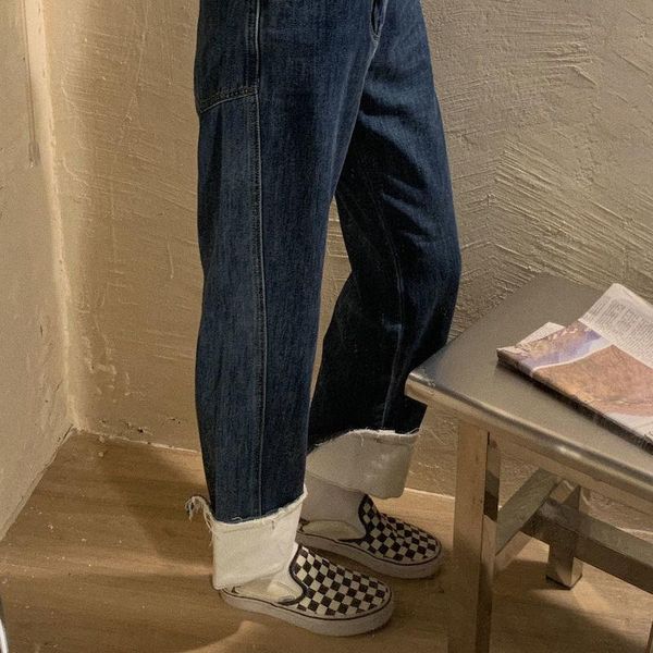women's jeans womens retro cuffs high waist straight loose autumn bf style stylish feminino denim simple leisure all-match, Blue
women's jeans womens retro cuffs high waist straight loose autumn bf style stylish feminino denim simple leisure all-match, Blue