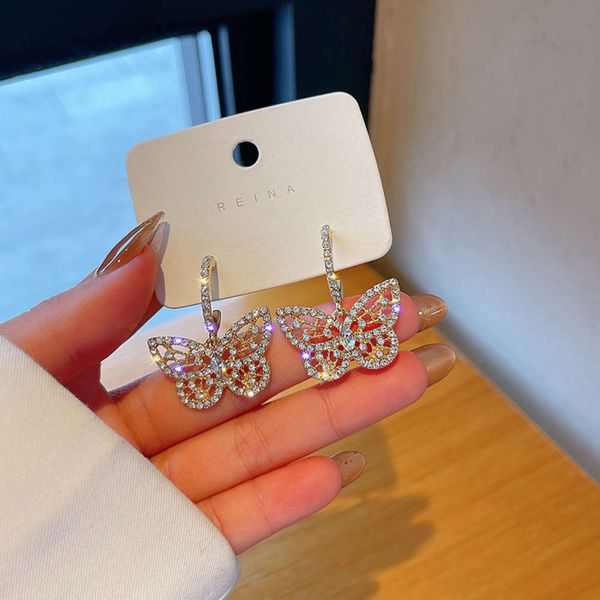 s925 silver needle summer new full diamond butterfly zircon femininity fashion design ear stud earrings, Black
s925 silver needle summer new full diamond butterfly zircon femininity fashion design ear stud earrings, Black