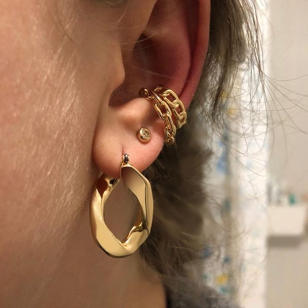 clip-on & screw back 2021 simple gold color clip on earring fashion punk small crystal circle no piercing cartilage earrings statement ear c, Silver
clip-on & screw back 2021 simple gold color clip on earring fashion punk small crystal circle no piercing cartilage earrings statement ear c, Silver