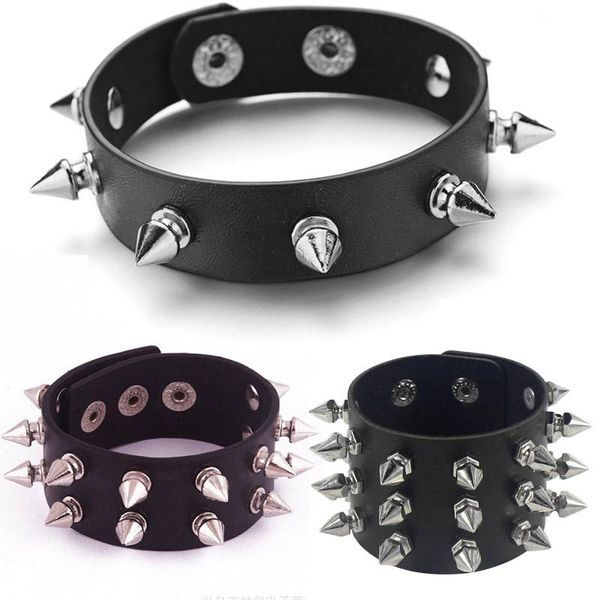 charm bracelets adjustable black leather wristband bracelet spikes cuff gothic bar punk for women men metal armbands cosplay jewelry, Golden;silver
charm bracelets adjustable black leather wristband bracelet spikes cuff gothic bar punk for women men metal armbands cosplay jewelry, Golden;silver