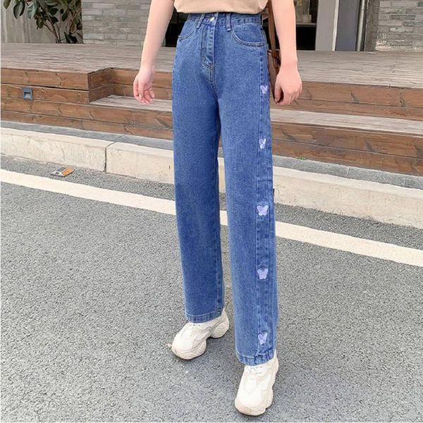 women's jeans chic hong kong-style female 2021 summer straight high waist was thin wild street small long pants ins tide, Blue
women's jeans chic hong kong-style female 2021 summer straight high waist was thin wild street small long pants ins tide, Blue