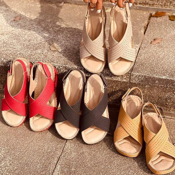 sandals women's casual roman shoes ladies plus size hollow out wedges platform walking pu leather outdoor beach, Black
sandals women's casual roman shoes ladies plus size hollow out wedges platform walking pu leather outdoor beach, Black