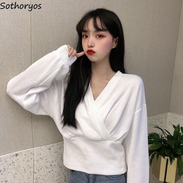 women's hoodies & sweatshirts women v-neck crop pleated elegant autumn long sleeve all-match sweet korean style fashion vintage casual, Black
women's hoodies & sweatshirts women v-neck crop pleated elegant autumn long sleeve all-match sweet korean style fashion vintage casual, Black