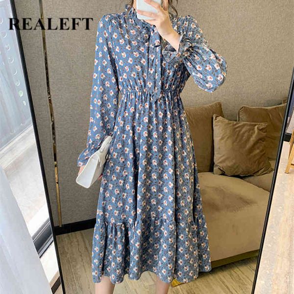 vintage retro floral printed women's midi dress chiffon long sleeve female loose a-line bow spring summer 210428, Black;gray
vintage retro floral printed women's midi dress chiffon long sleeve female loose a-line bow spring summer 210428, Black;gray