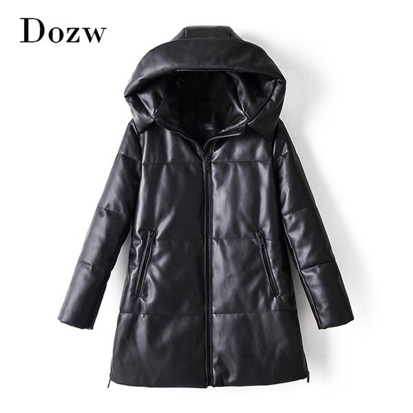 winter casual faux leather black coat women long sleeve thick warm jacket lady pu midi hooded 210515
winter casual faux leather black coat women long sleeve thick warm jacket lady pu midi hooded 210515