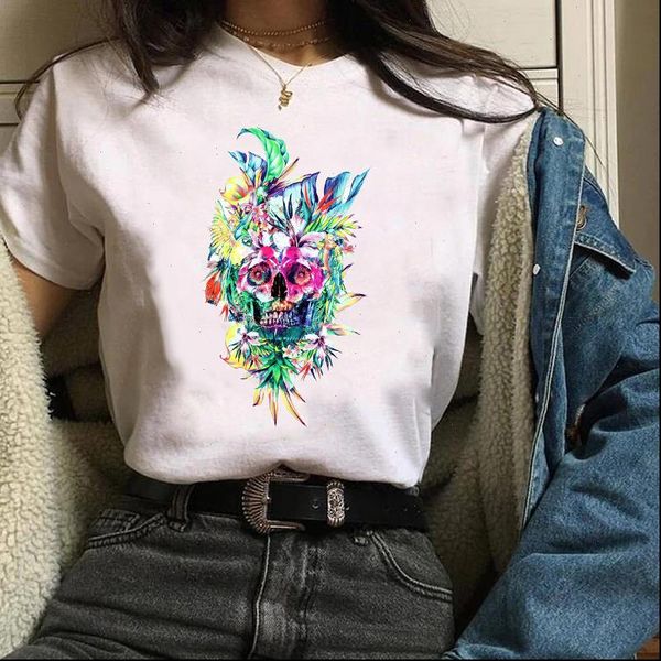 clothing clothes graphic kawaii streetwear womens floral 90s skull watercolor halloween tees female t shirt, White
clothing clothes graphic kawaii streetwear womens floral 90s skull watercolor halloween tees female t shirt, White