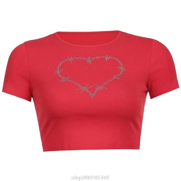 women short sleeve o-neck t shirts glitter drill rhinestone heart print crop harajuku solid color slim f20 21 dropship women's t-shirt, White
women short sleeve o-neck t shirts glitter drill rhinestone heart print crop harajuku solid color slim f20 21 dropship women's t-shirt, White