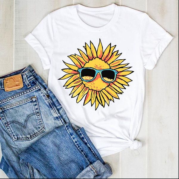 womens t shirt women lady sunflower beach vacation printed floral ladies summer tee female clothes graphic, White
womens t shirt women lady sunflower beach vacation printed floral ladies summer tee female clothes graphic, White