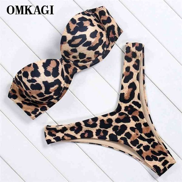 omkagi leopard bikini set bandeau high cut solid swimsuit swimwear women push up bathing suit beachwear 210630, White;black
omkagi leopard bikini set bandeau high cut solid swimsuit swimwear women push up bathing suit beachwear 210630, White;black