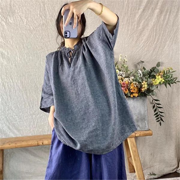 women's blouses & shirts 21 women sumemr japan style solid color loose stand collar belt female fashion linen, White
women's blouses & shirts 21 women sumemr japan style solid color loose stand collar belt female fashion linen, White