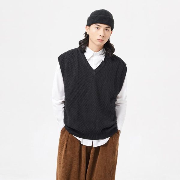 autumn spring knitted vest men warm sleeveless solid spacious yo no clothing kni casual male sweater drop men's vests, Black;white
autumn spring knitted vest men warm sleeveless solid spacious yo no clothing kni casual male sweater drop men's vests, Black;white