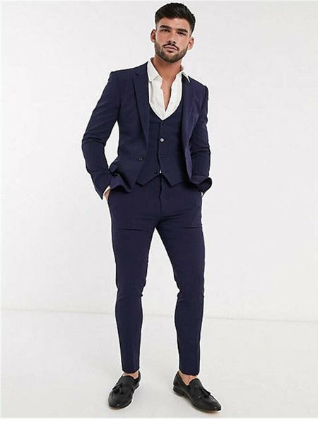 men's suits & blazers chic navy blue mens 3 piece beach groomsmen wedding tuxedos for party men formal prom suit (jacket+pants+vest), White;black
men's suits & blazers chic navy blue mens 3 piece beach groomsmen wedding tuxedos for party men formal prom suit (jacket+pants+vest), White;black