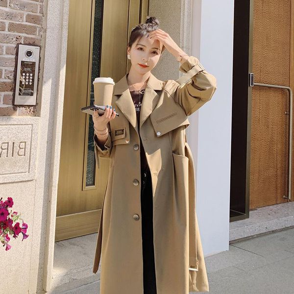 women's trench coats autumn coat long clothing clothes korea ladies windbreaker classic style khaki black color, Tan;black
women's trench coats autumn coat long clothing clothes korea ladies windbreaker classic style khaki black color, Tan;black