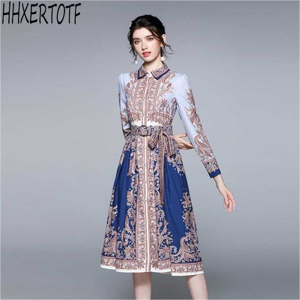 spring summer fashion designer vintage dres long sleeve turn down collar flower print runway midi 210531, Black;gray
spring summer fashion designer vintage dres long sleeve turn down collar flower print runway midi 210531, Black;gray