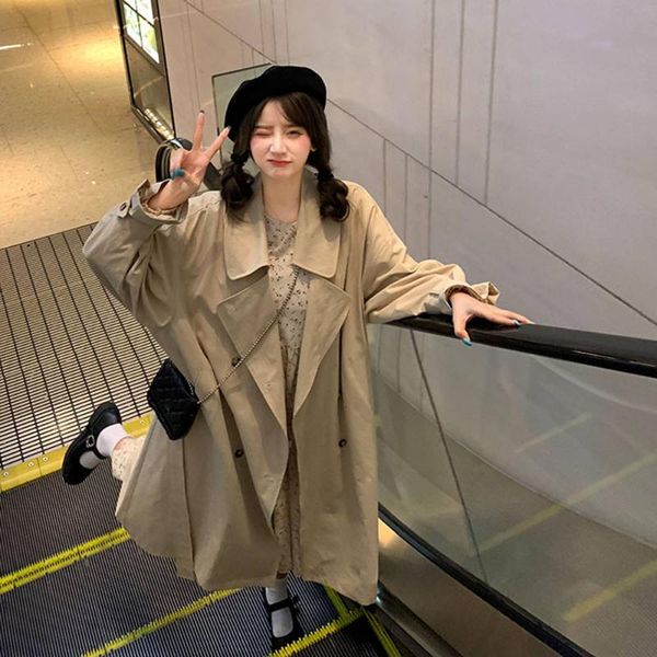 women's trench coats korean version of the spring and autumn loose mid-length windbreaker double-breasted casual jacket large size oute, Tan;black
women's trench coats korean version of the spring and autumn loose mid-length windbreaker double-breasted casual jacket large size oute, Tan;black