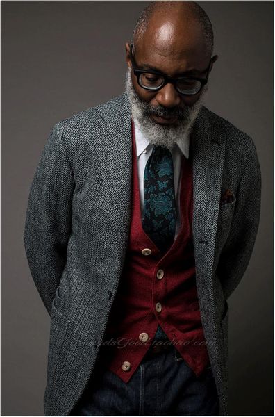 men's suits & blazers autumn and winter british retro tweed wool suit jacket herringbone leisure plus size support customization, White;black
men's suits & blazers autumn and winter british retro tweed wool suit jacket herringbone leisure plus size support customization, White;black