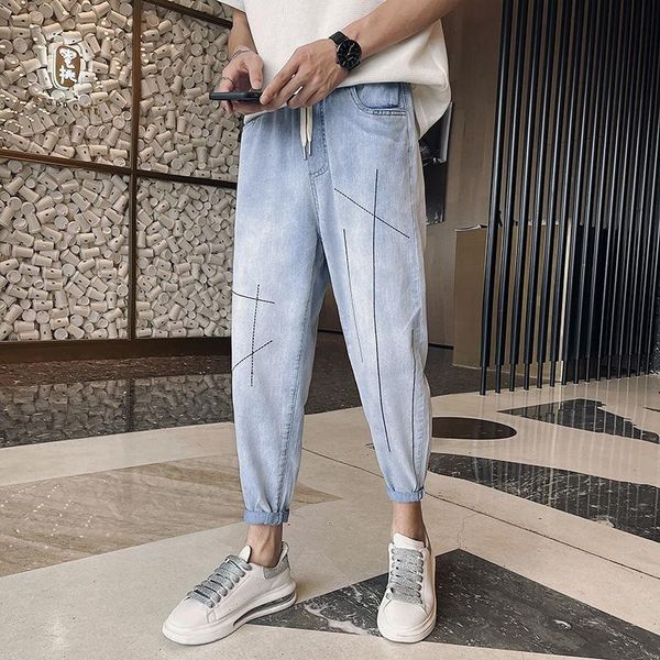 men's jeans trend loose old pants washed harem denim embroidery lines hip-hop streetwear 9 points trousers plus size, Blue
men's jeans trend loose old pants washed harem denim embroidery lines hip-hop streetwear 9 points trousers plus size, Blue