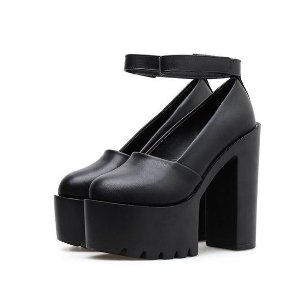 womens chunky block high heel platform ankle strap buckle pumps punk shoes dress, Black
womens chunky block high heel platform ankle strap buckle pumps punk shoes dress, Black