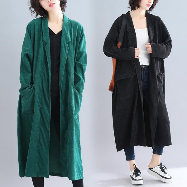women's trench coats plus size solid vintage open stitch women casual loose long autumn winter female coat 2021 clothes db745, Tan;black
women's trench coats plus size solid vintage open stitch women casual loose long autumn winter female coat 2021 clothes db745, Tan;black