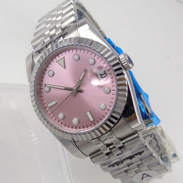wristwatches 36mm/40mm sapphire men's watch japan miyota 8215 automatic movement pink face coin bezel jubilee bracelet date cyclops uni, Slivery;brown
wristwatches 36mm/40mm sapphire men's watch japan miyota 8215 automatic movement pink face coin bezel jubilee bracelet date cyclops uni, Slivery;brown