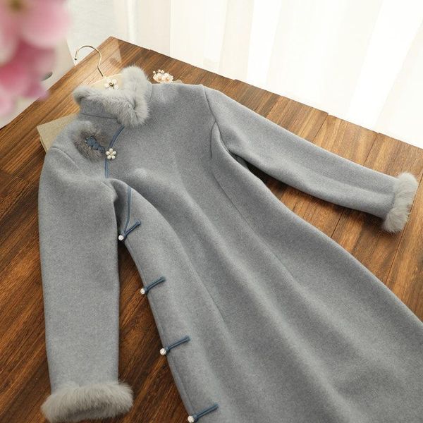 ethnic clothing autumn woolen cloth slim qipao chinese dress faux fur women hanfu cheongsams traditional robe orientale vestido chino, Red
ethnic clothing autumn woolen cloth slim qipao chinese dress faux fur women hanfu cheongsams traditional robe orientale vestido chino, Red